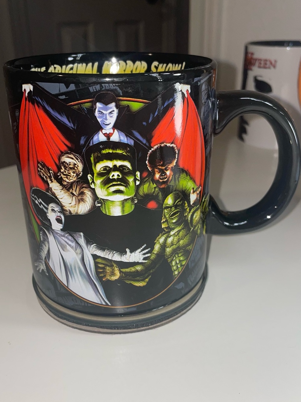 Classic Horror Characters Ceramic Coffee Mug - Black & Red